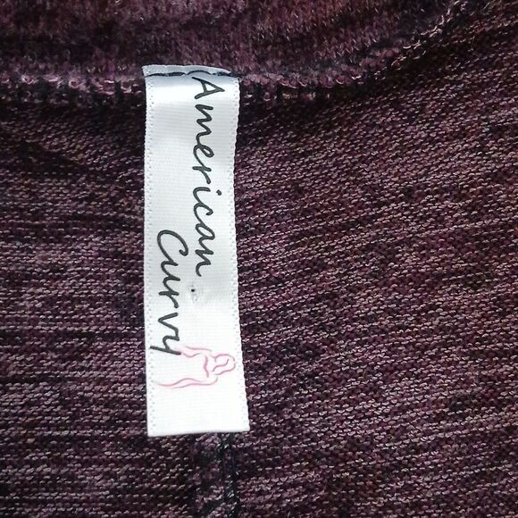 American Curvy  purple long sleeve super soft tunic  ruffle sleeve Sz 3X NWOT - Picture 8 of 9